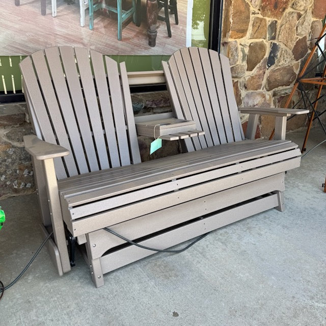 Taupe Adirondack Loveseat Rocker