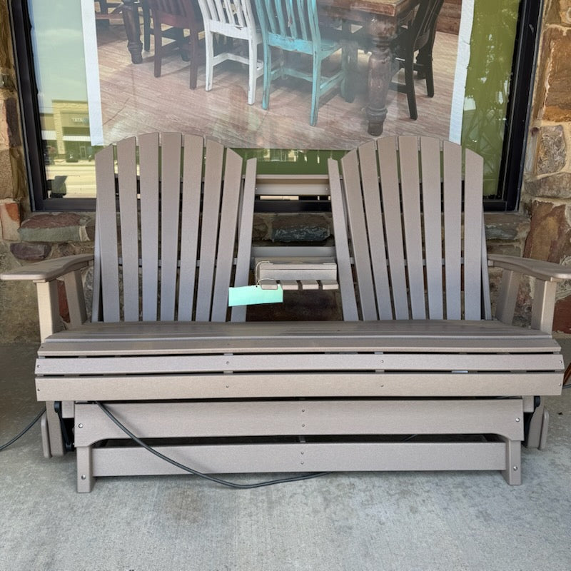Taupe Adirondack Loveseat Rocker