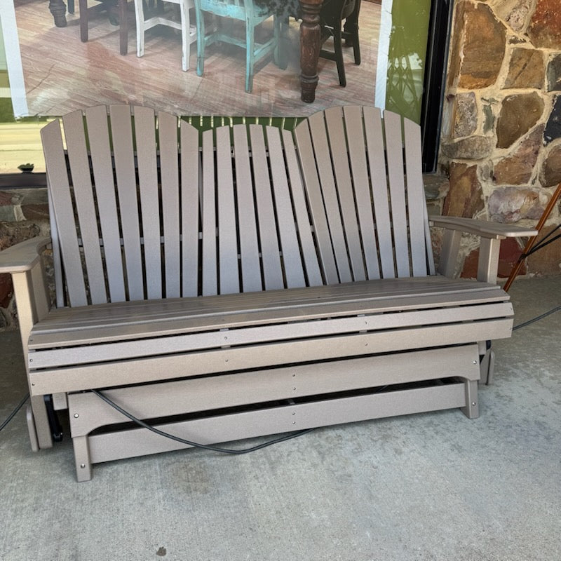 Taupe Adirondack Loveseat Rocker