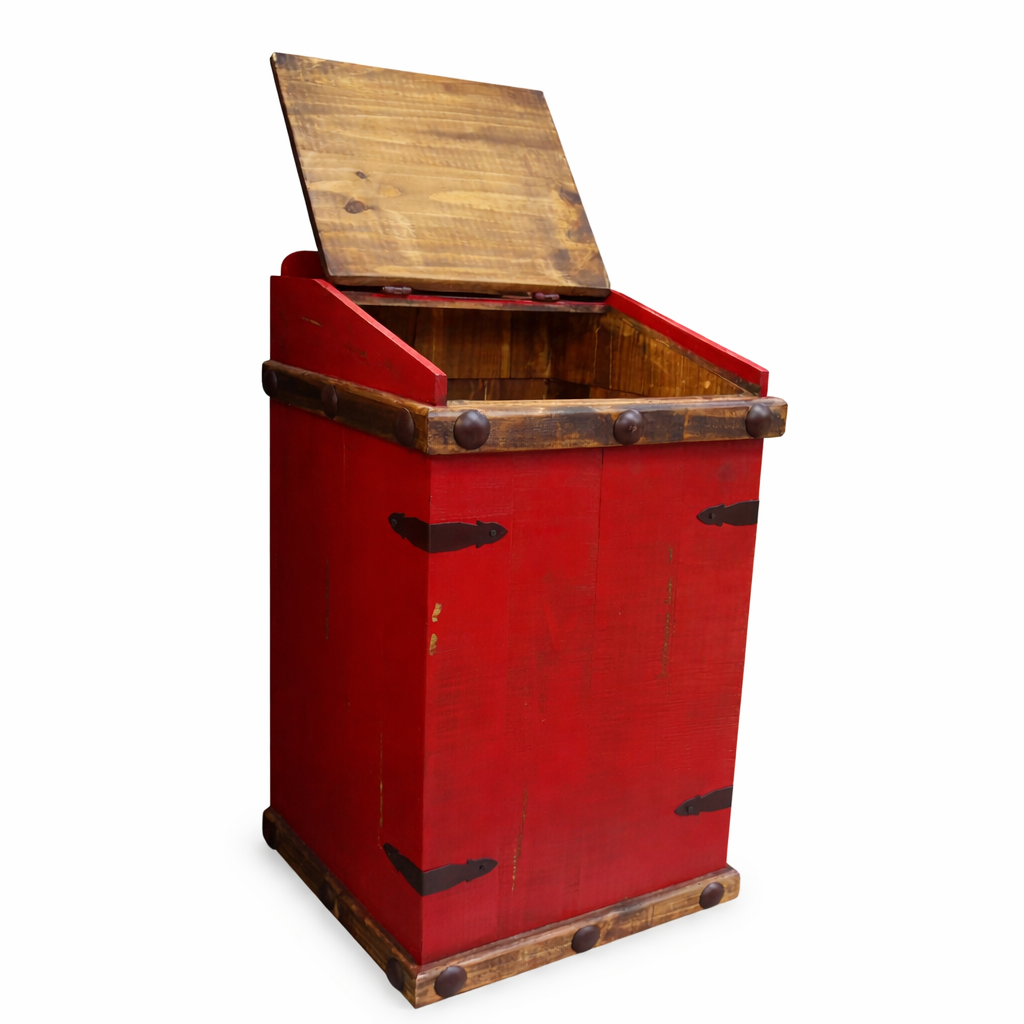 True Red Trash Can