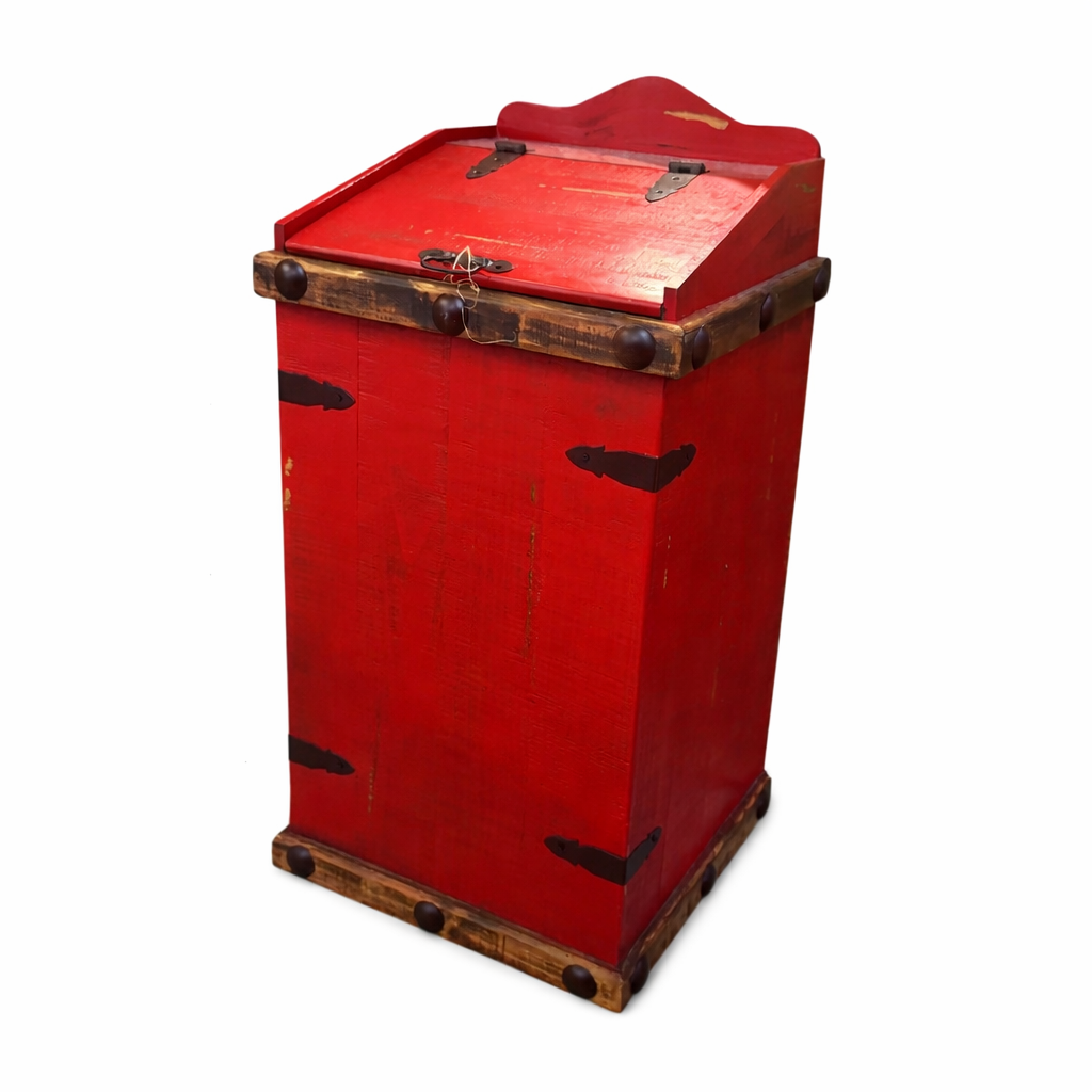True Red Trash Can