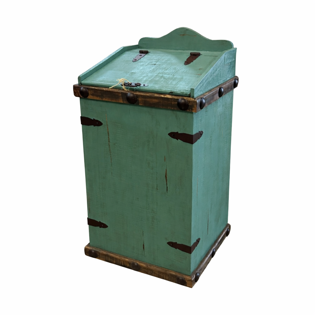Turquoise Trash Can