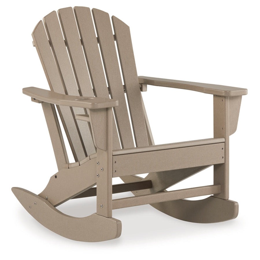 Taupe Adirondack Rocking Outdoor Chair
