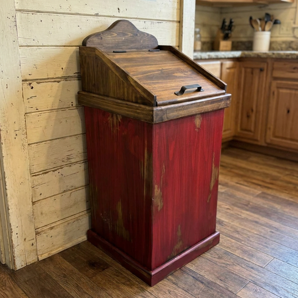 Oldie Red Trash Can