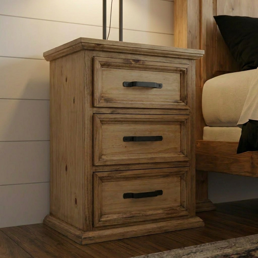Sierra 3 Drawer Nightstand