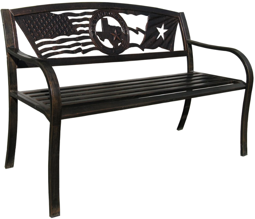 Flags Over Texas Bench