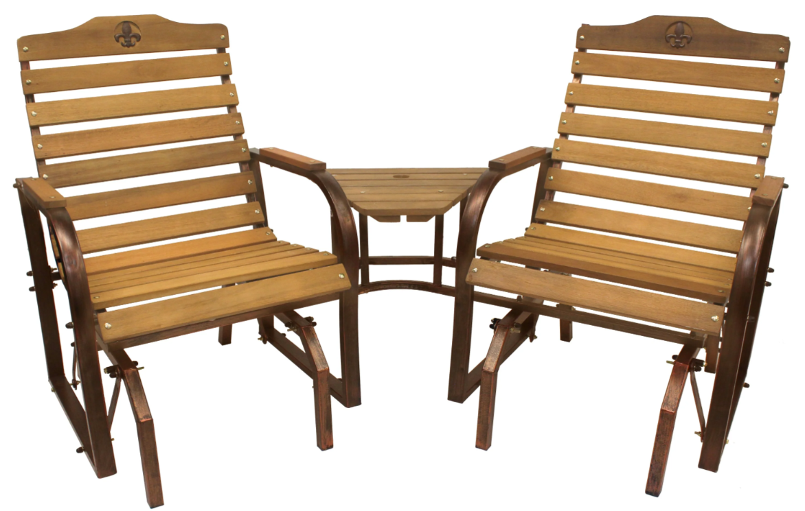 Rustic Dual Glider w/ Tray