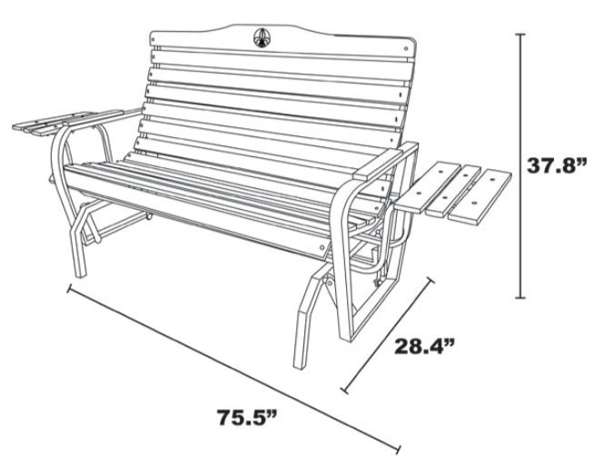 Iron Grove Glider w/ Side Trays