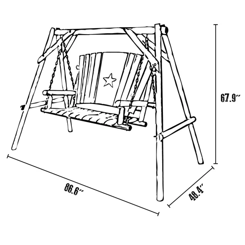Log Swing A-Frame W/ Star