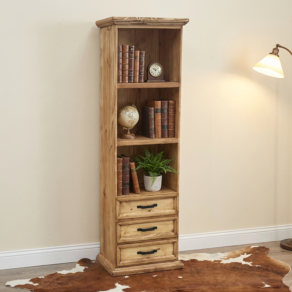 Skinny 3 Drawer Bookcase