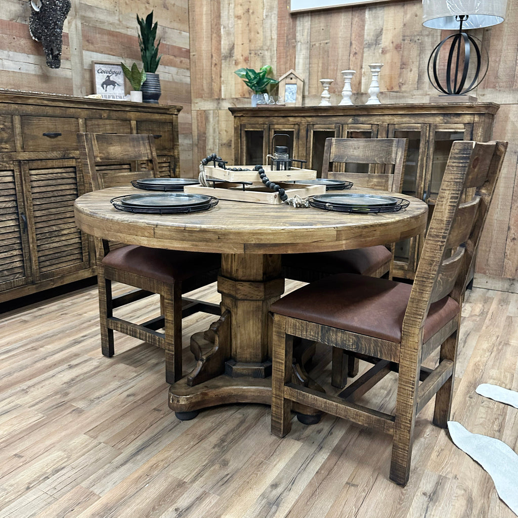 Modern Rustic Round Dining Set