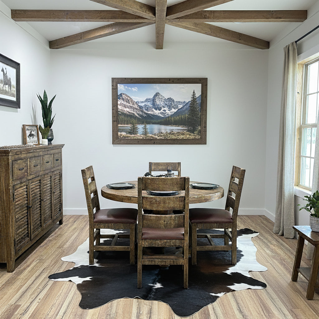 Modern Rustic Round Dining Set