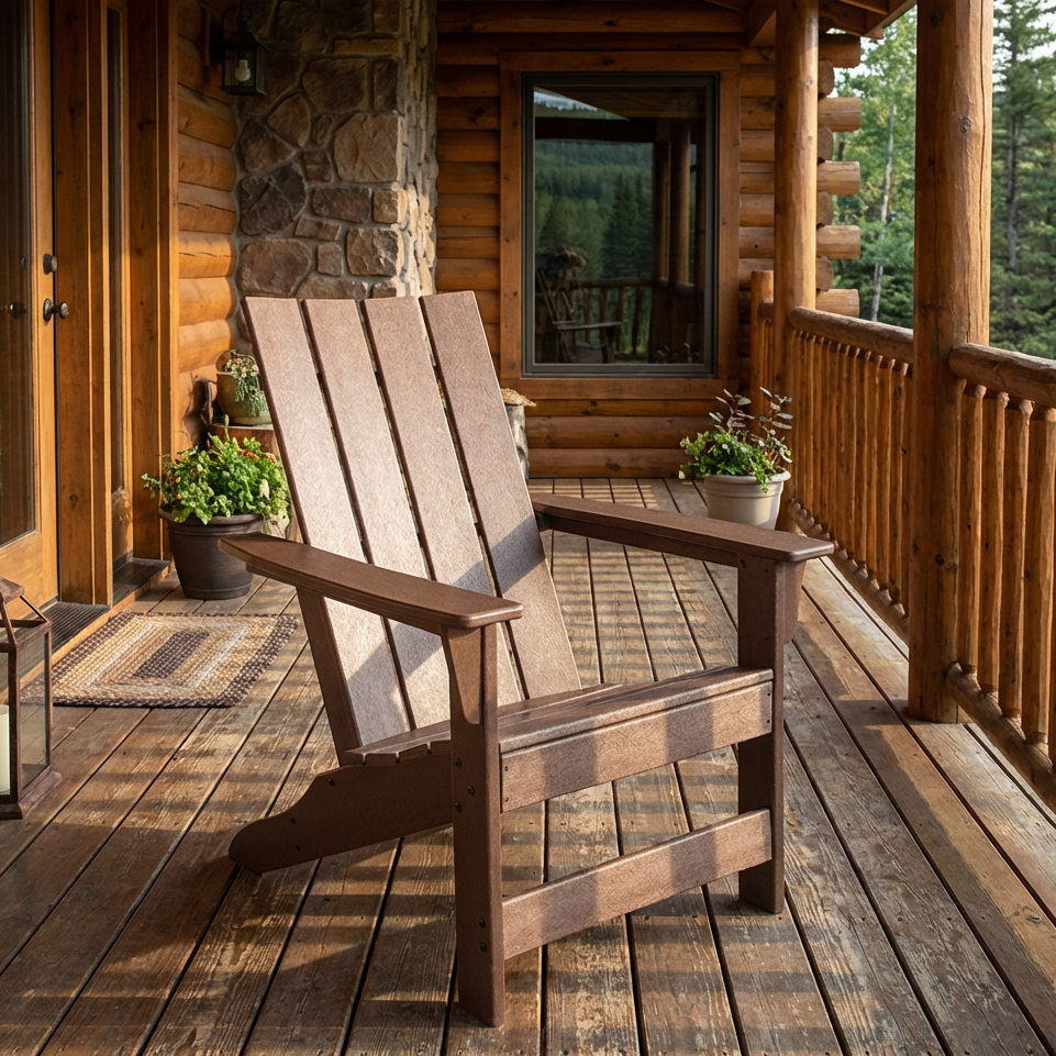 Brown Squared Adirondack Outdoor Chair