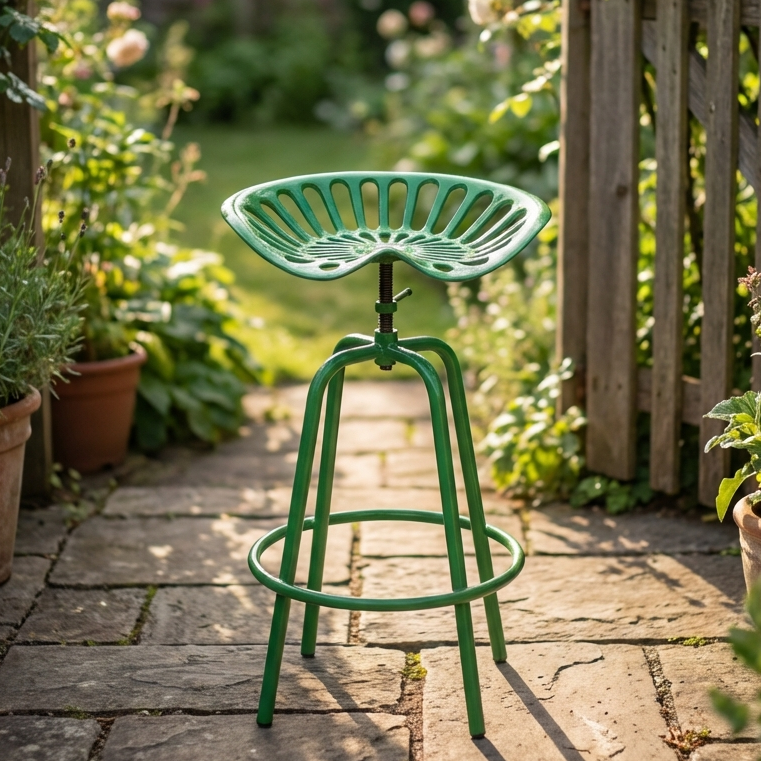 Green Tractor Stool