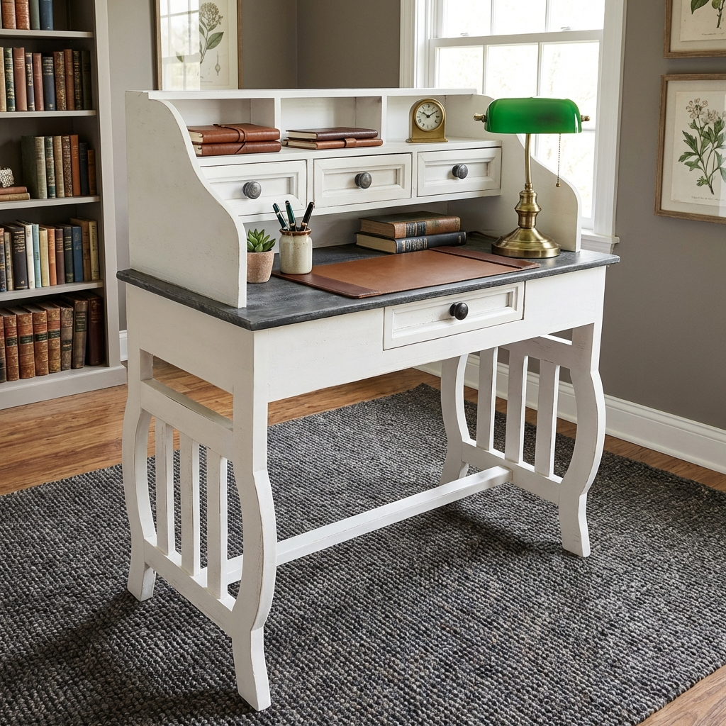 Slate 3 Drawer Writing Desk