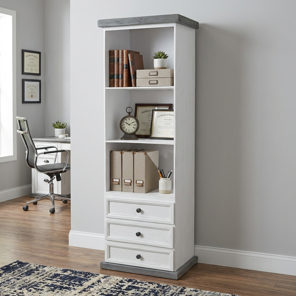 Slate Skinny Bookcase