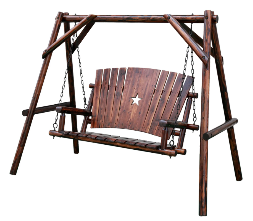 Log Swing A-Frame W/ Star